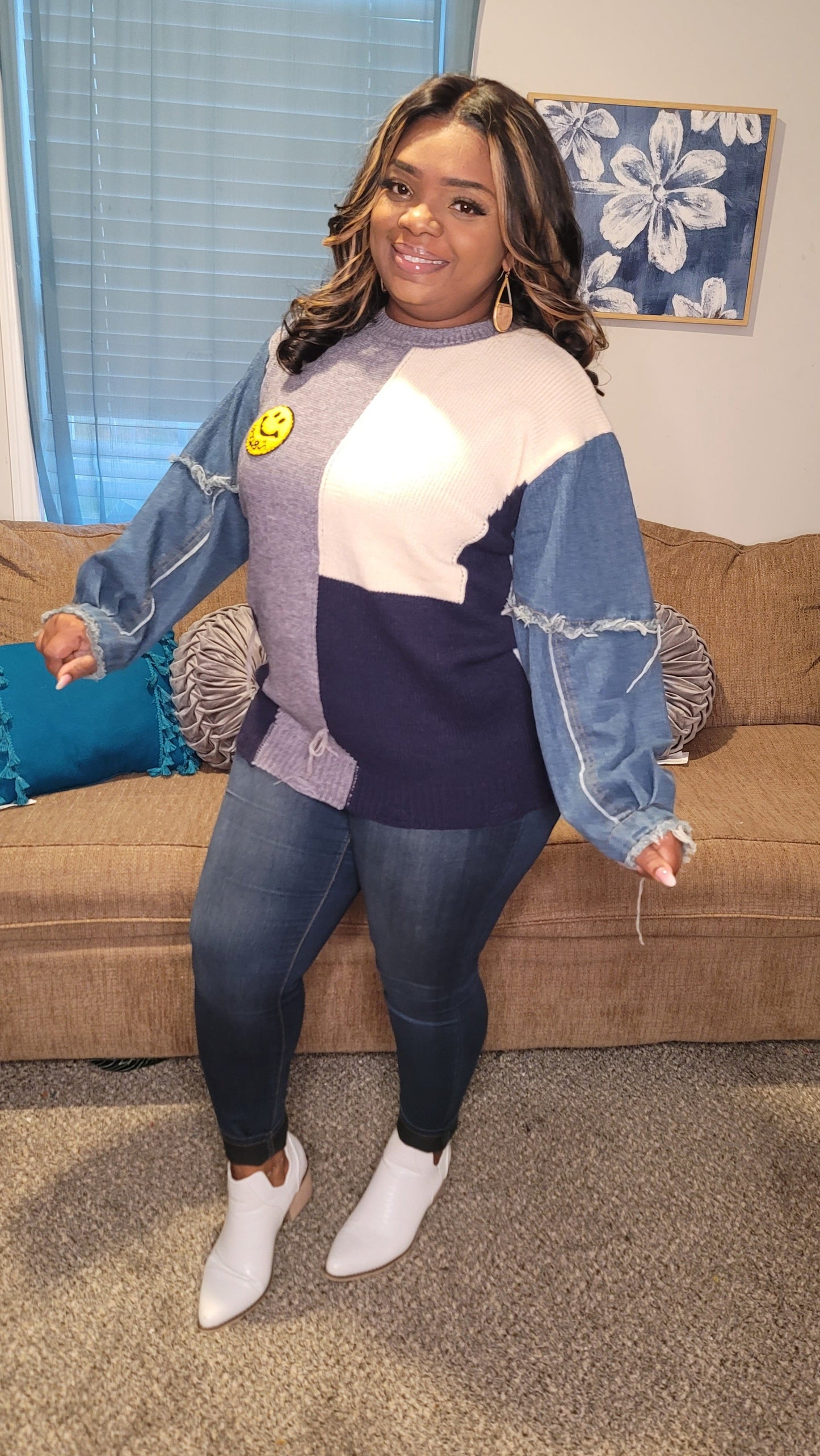All Smiles Denim top