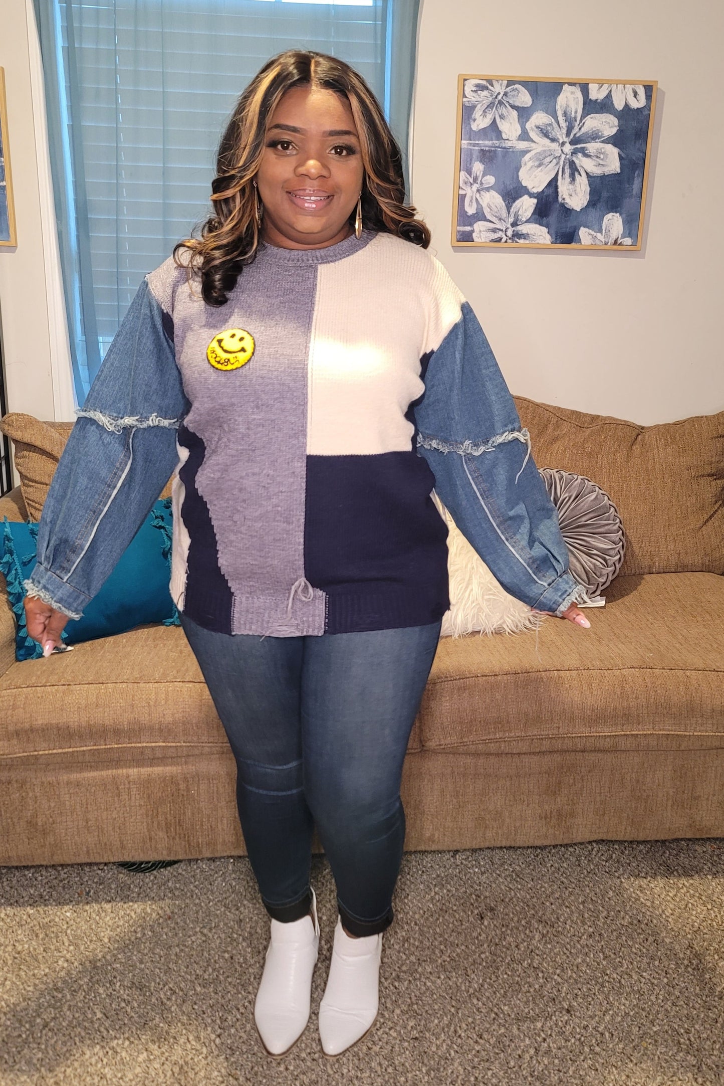 All Smiles Denim top