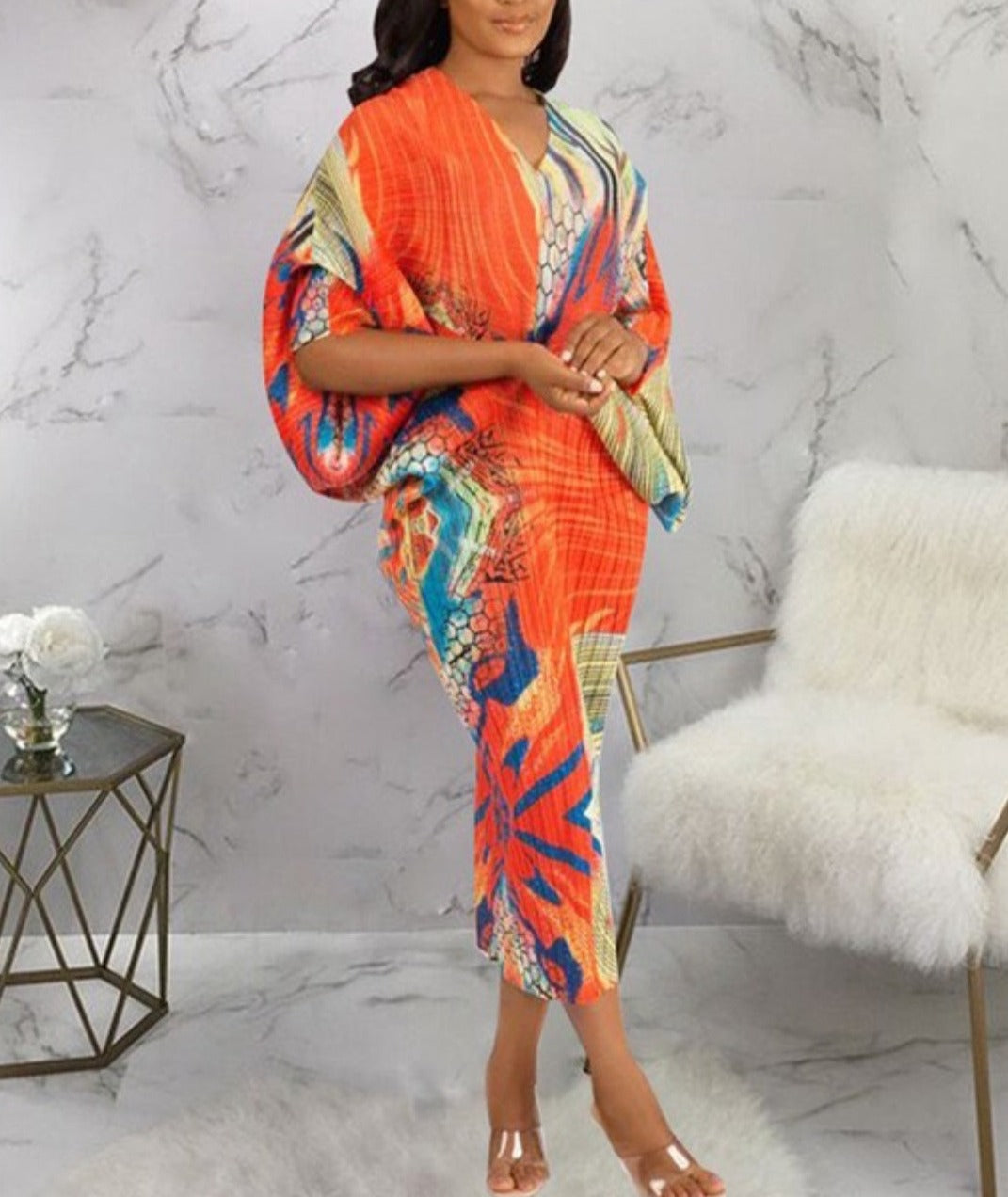 Multi Orange Royalty dress