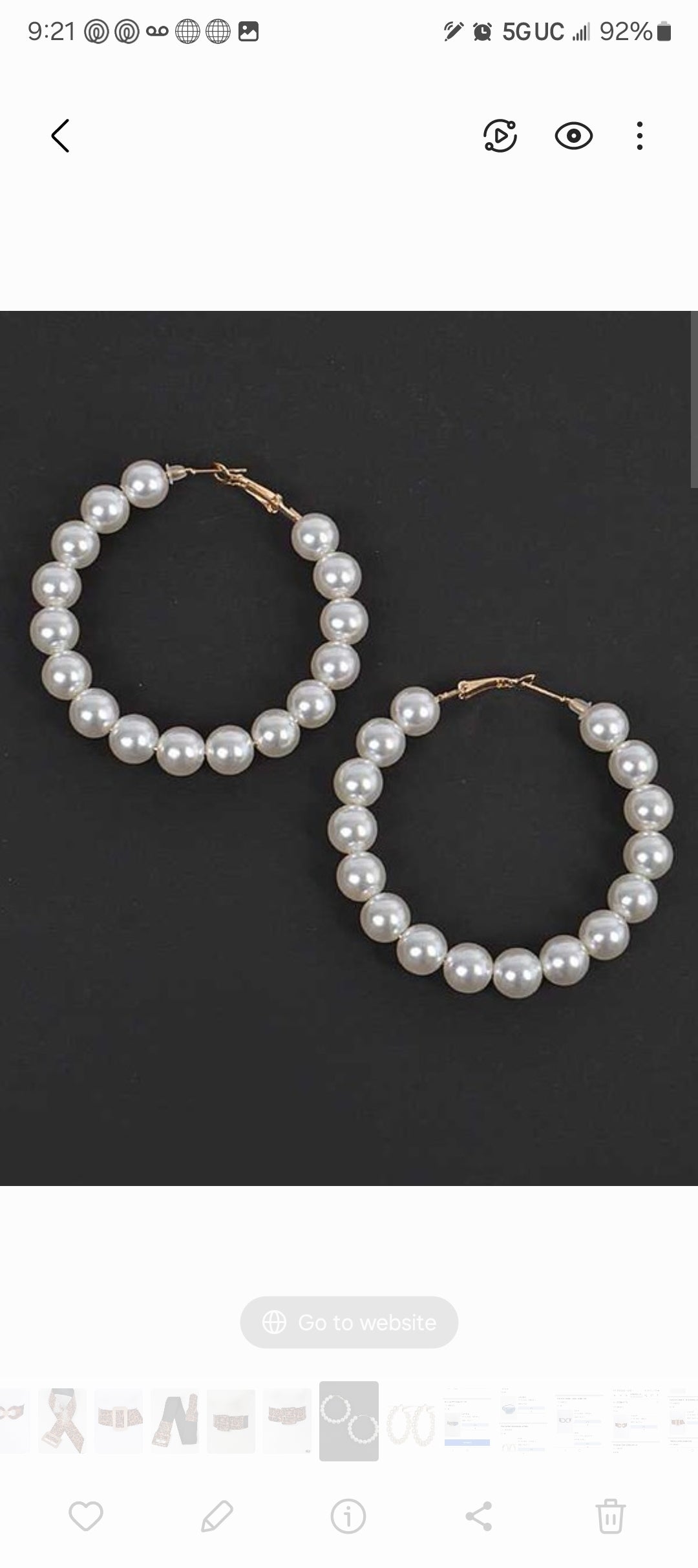 Large Pearl Hoop earrings