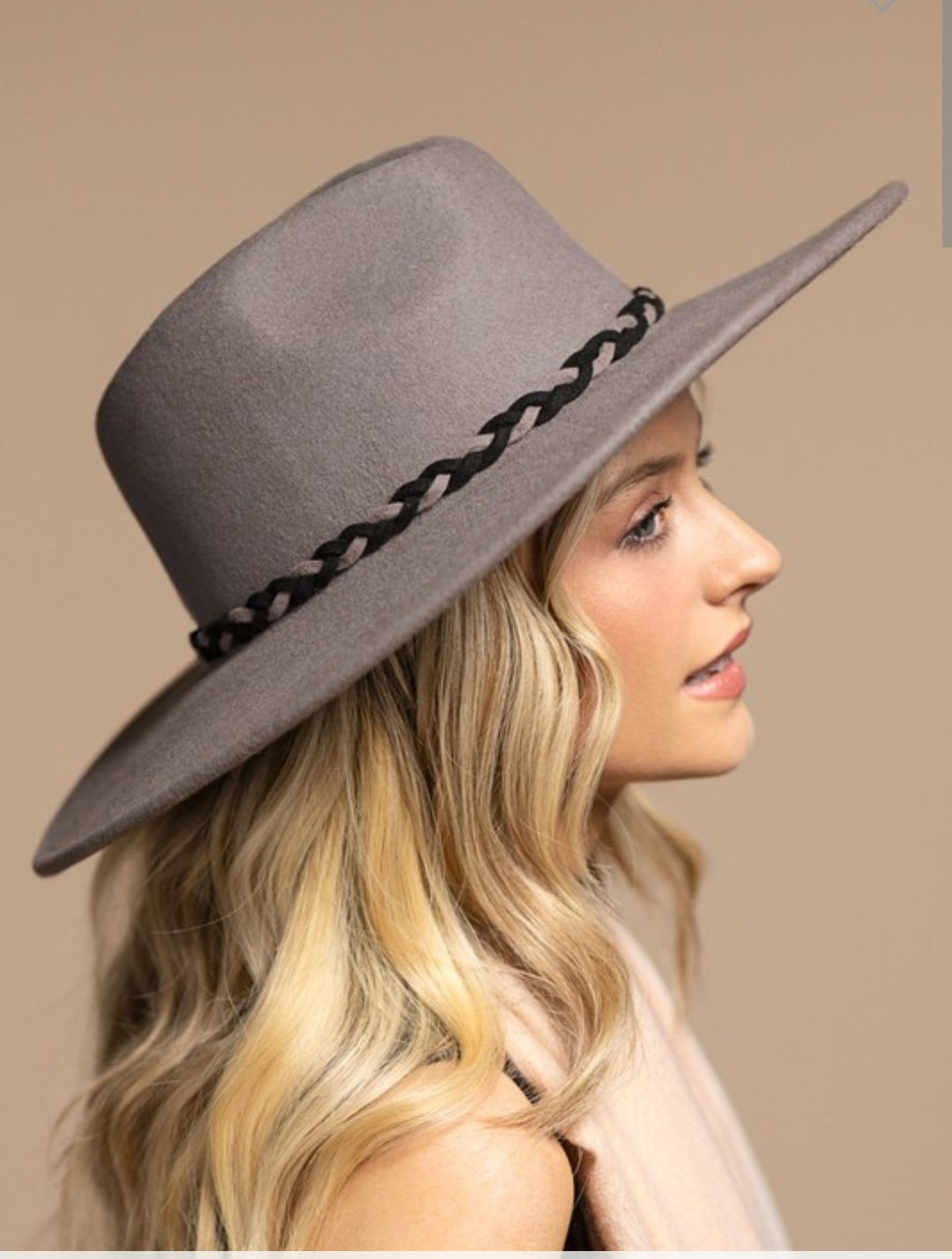 Grey Wool Panama hat