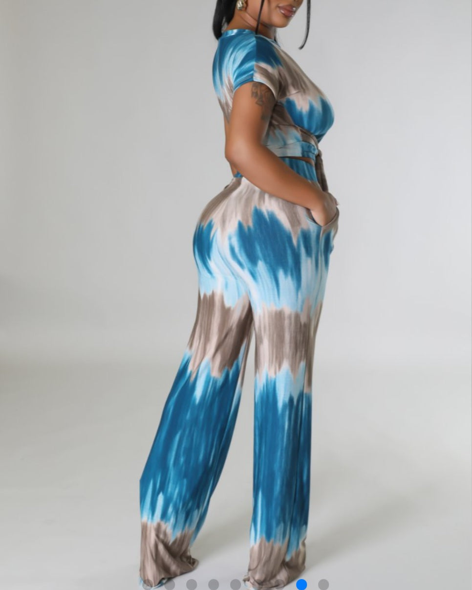 Fall Vibes Pants Set (Teal)