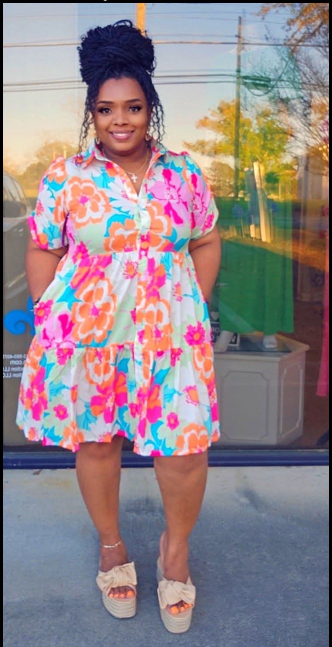Floral Bliss Button Down Dress