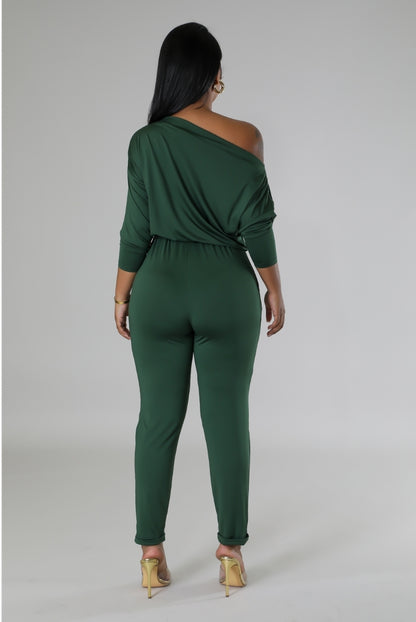 So Sophisticated Jumpsuit  (huntergreen)