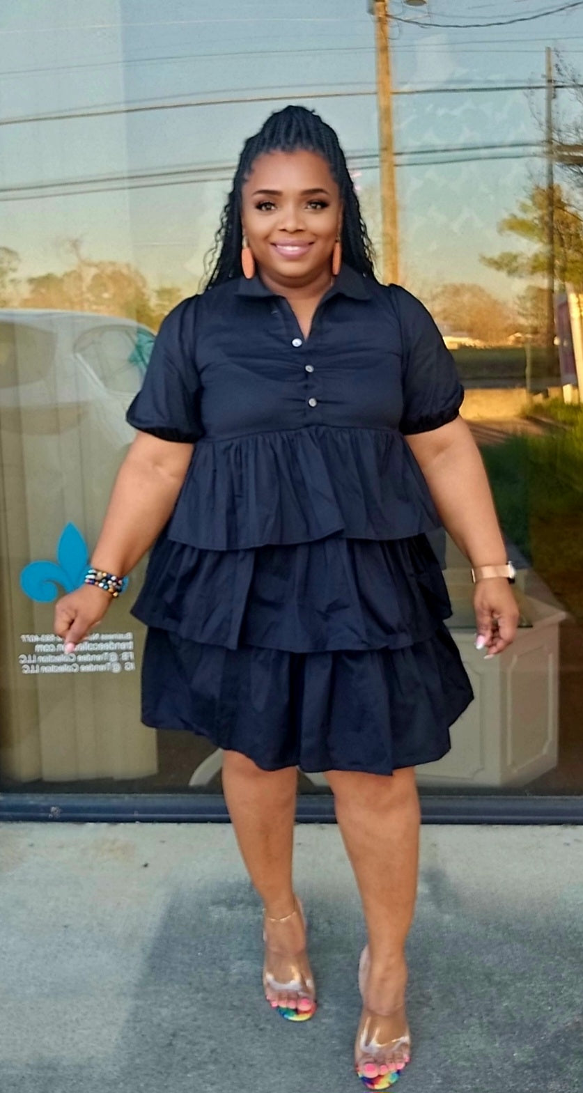 Layer up Baby doll dress ( Black)