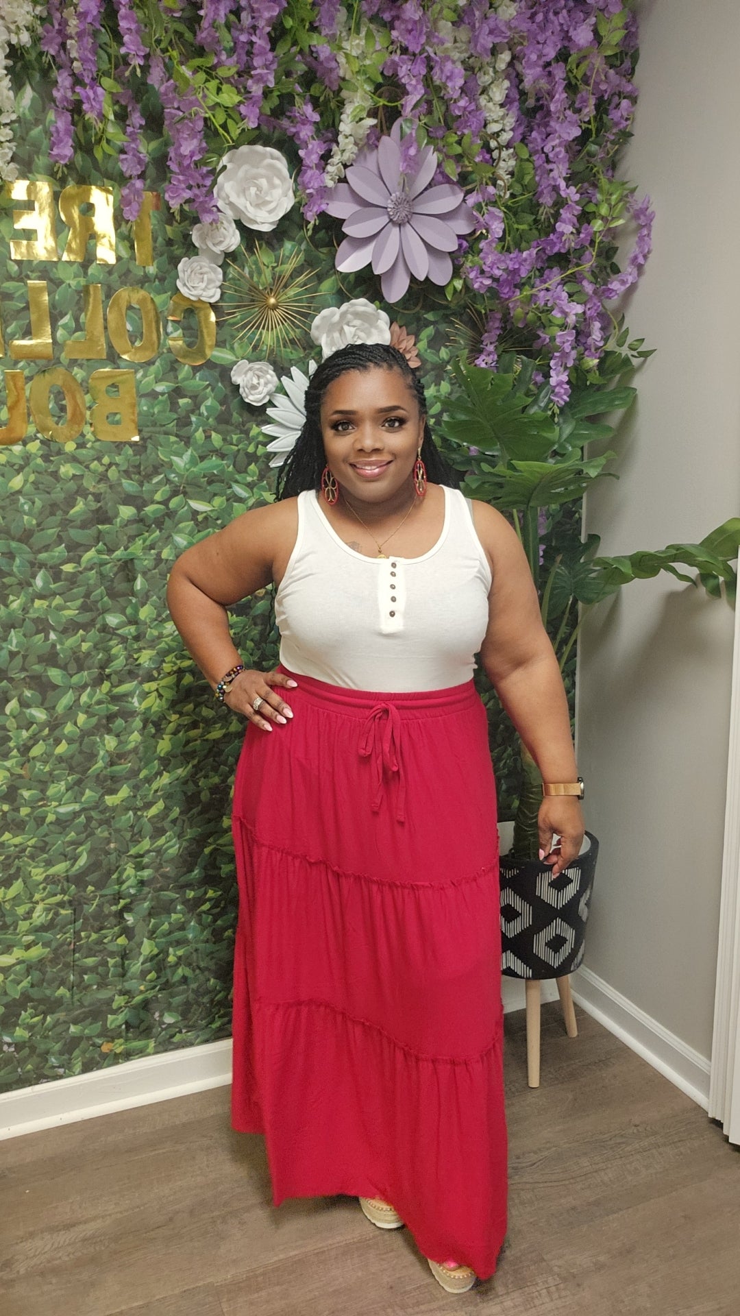 Tiered Spring Maxi ( red)