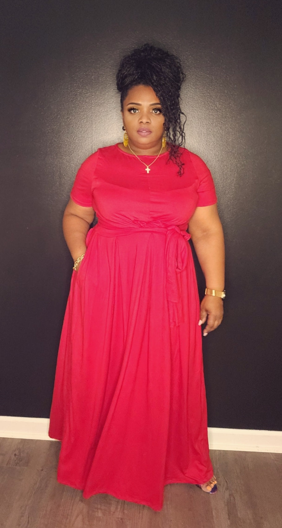 Wrap it Maxi skirt set ( Red)