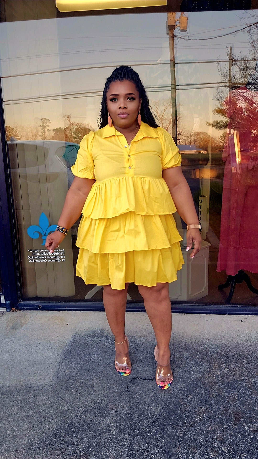 Layer up Baby doll dress ( yellow)