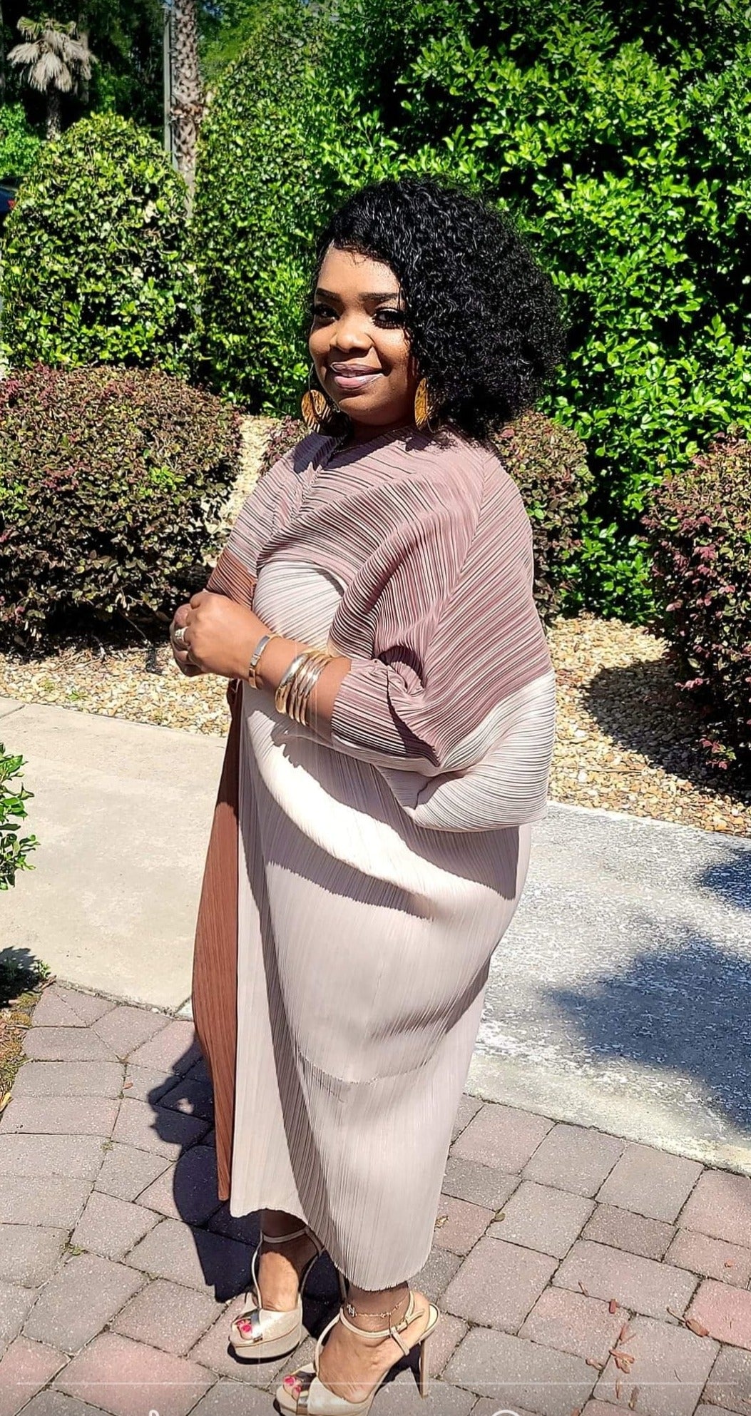 Royalty Dress brown taupe multi