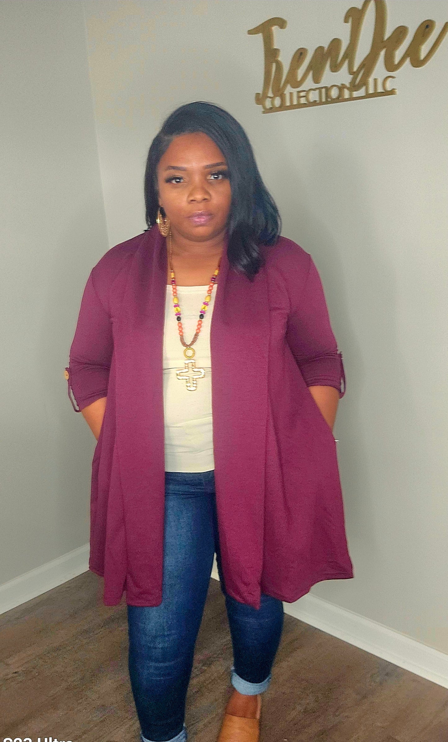Get Cozy Cardigan (Burgandy)