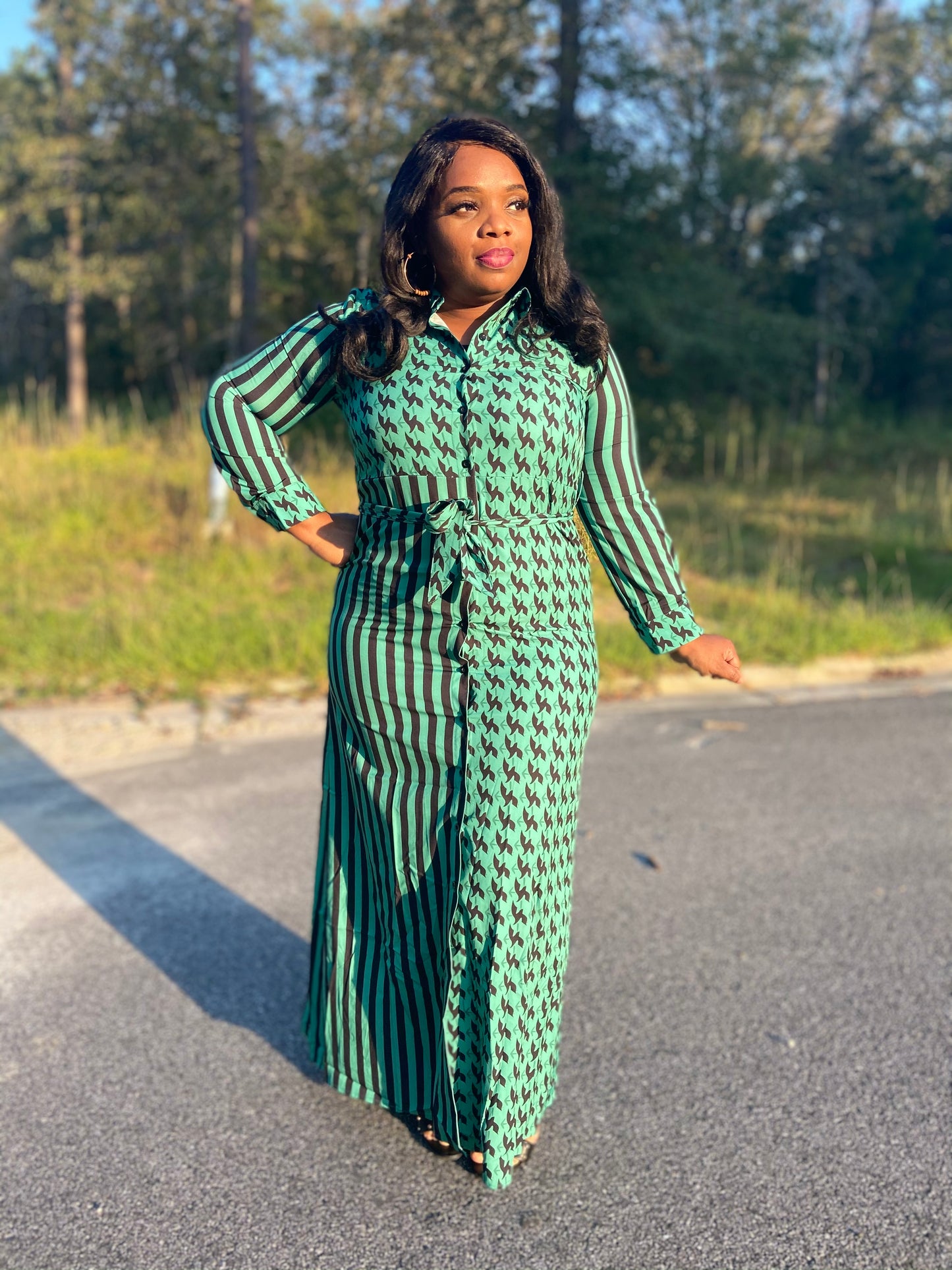 Money Green Trench Dress