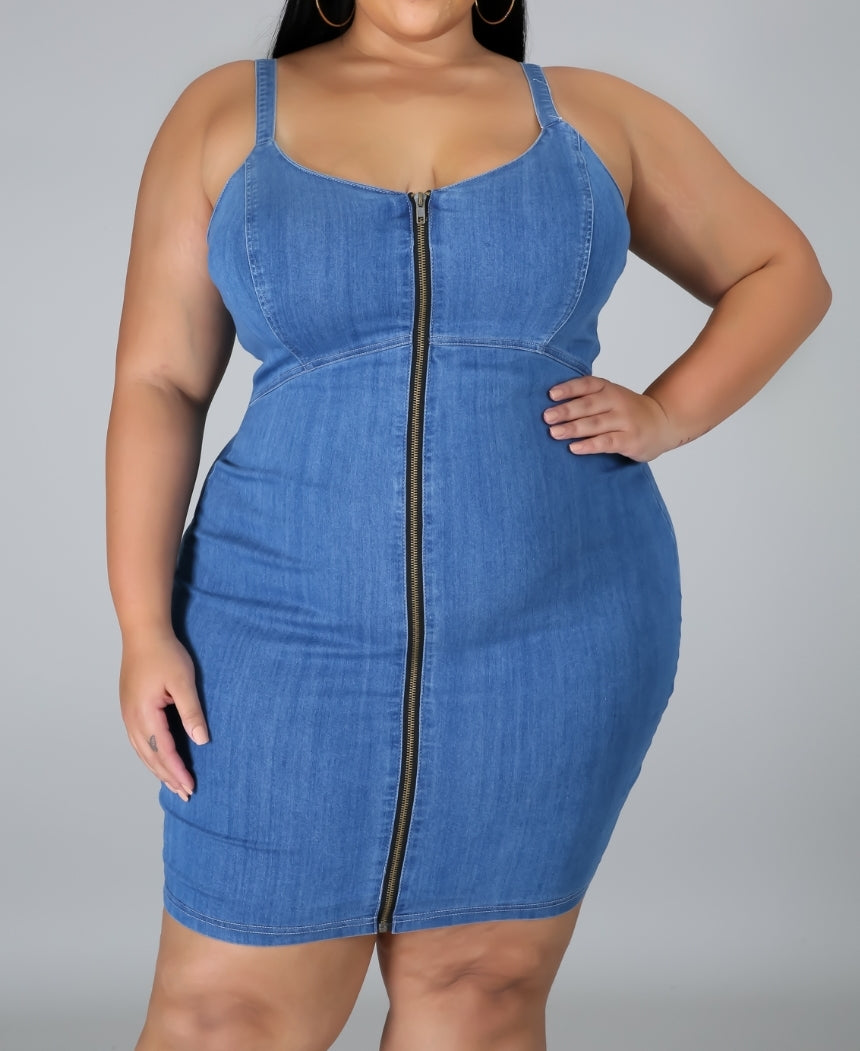 She's a Winner MED Denim dress