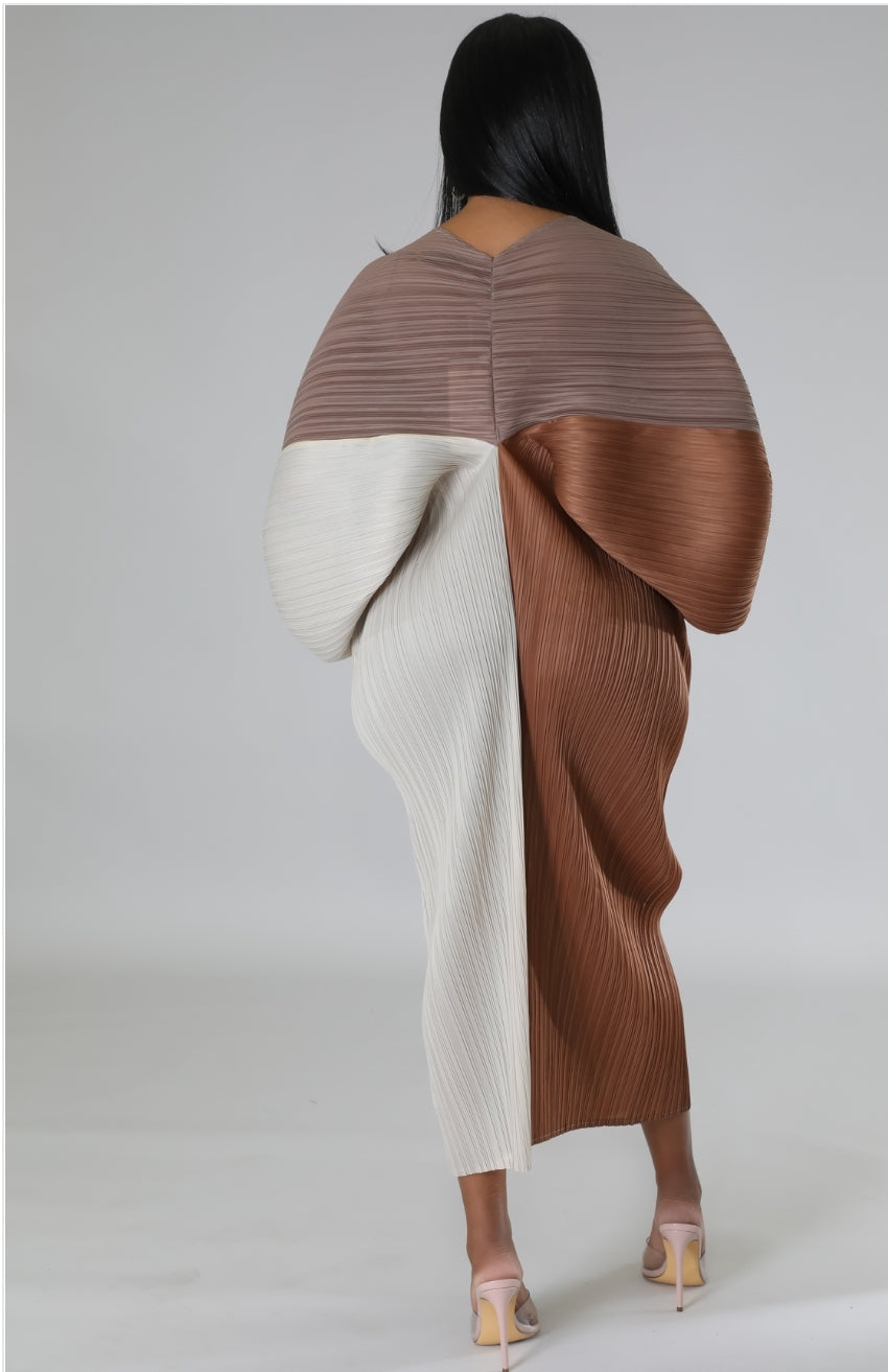 Royalty Dress brown taupe multi