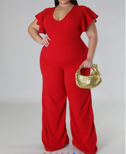 Classy Nights Jumpsuit ( Red)