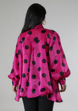 Load image into Gallery viewer, Sassy Holiday Blouse magenta/black
