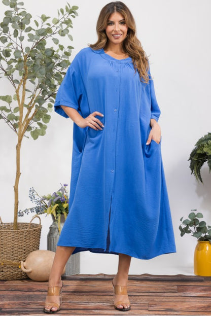 Flowy button down pocket dress