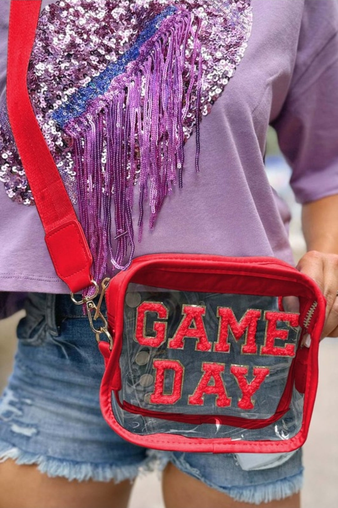 Game day red crossbody