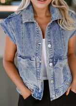Load image into Gallery viewer, Game day Denim jean vest
