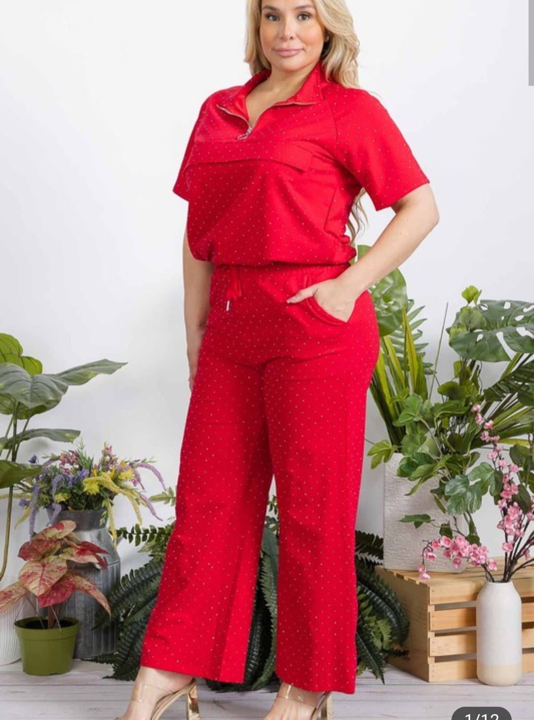 Queenin pants set (Red)