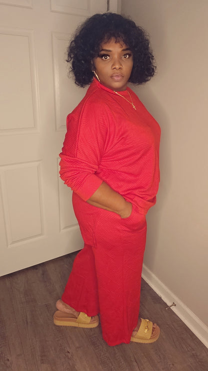 Red textured set