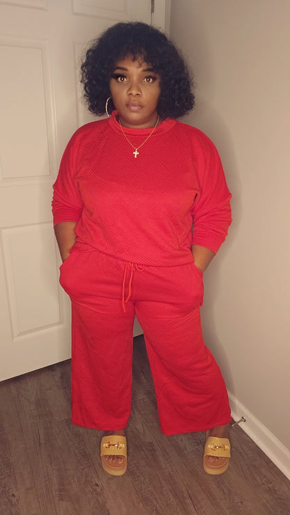 Red textured set