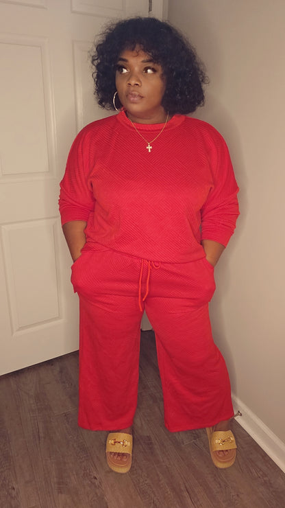 Red textured set