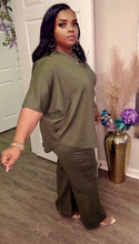 Load image into Gallery viewer, Fall Vibes Flare Set (Olive Green)
