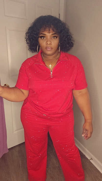 Queenin pants set (Red)