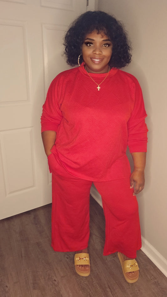 Red textured set