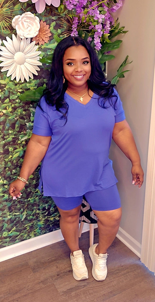 Weekend short set ( denim blue)
