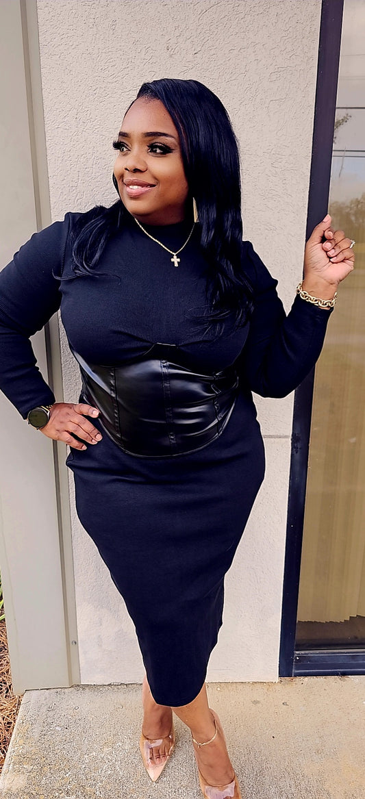 Miss Flirt dress  ( Black)