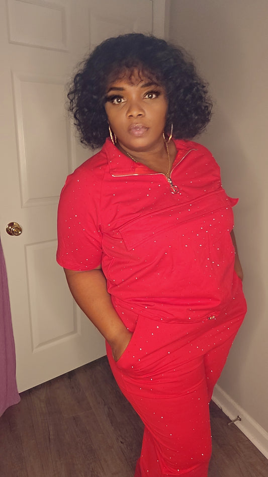 Queenin pants set (Red)
