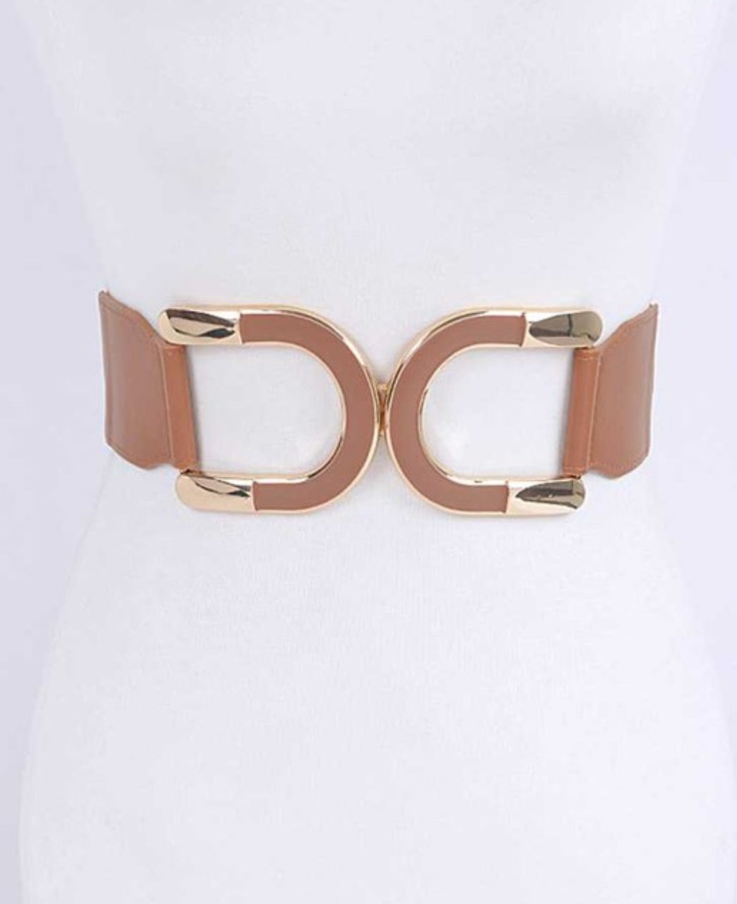 Camel brown stretch belt