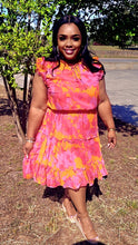 Load image into Gallery viewer, Coral Paradise Ruffle Dress
