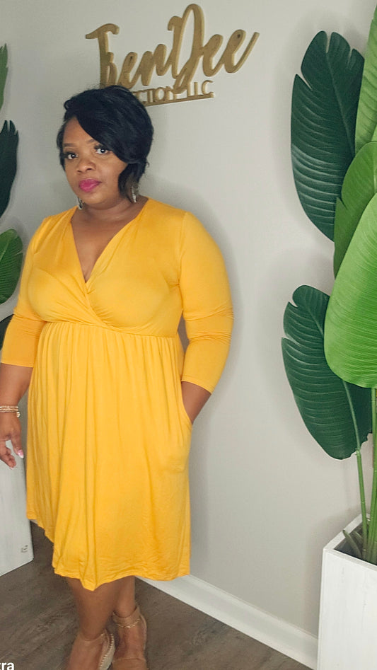 TrenDee Dress( mustard)