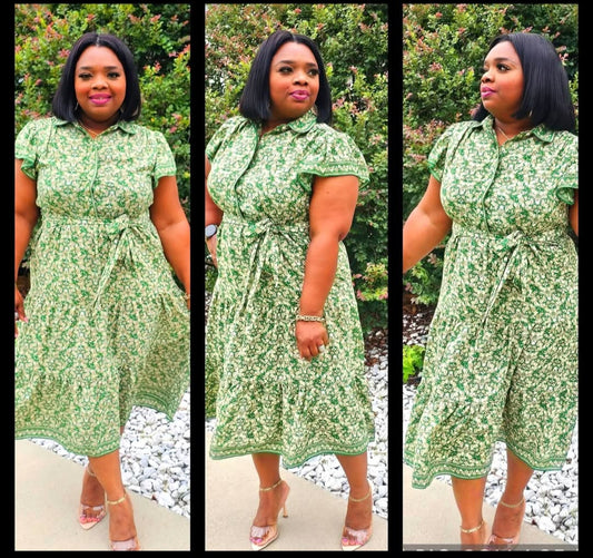 Shades of green dress