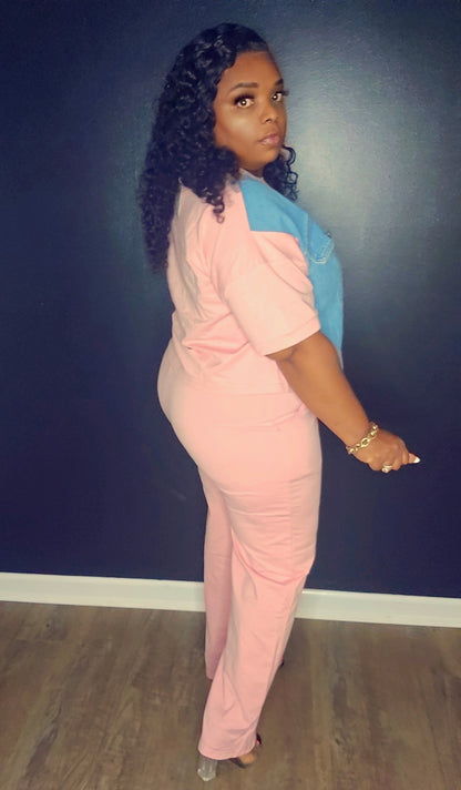 Pink & Denim set