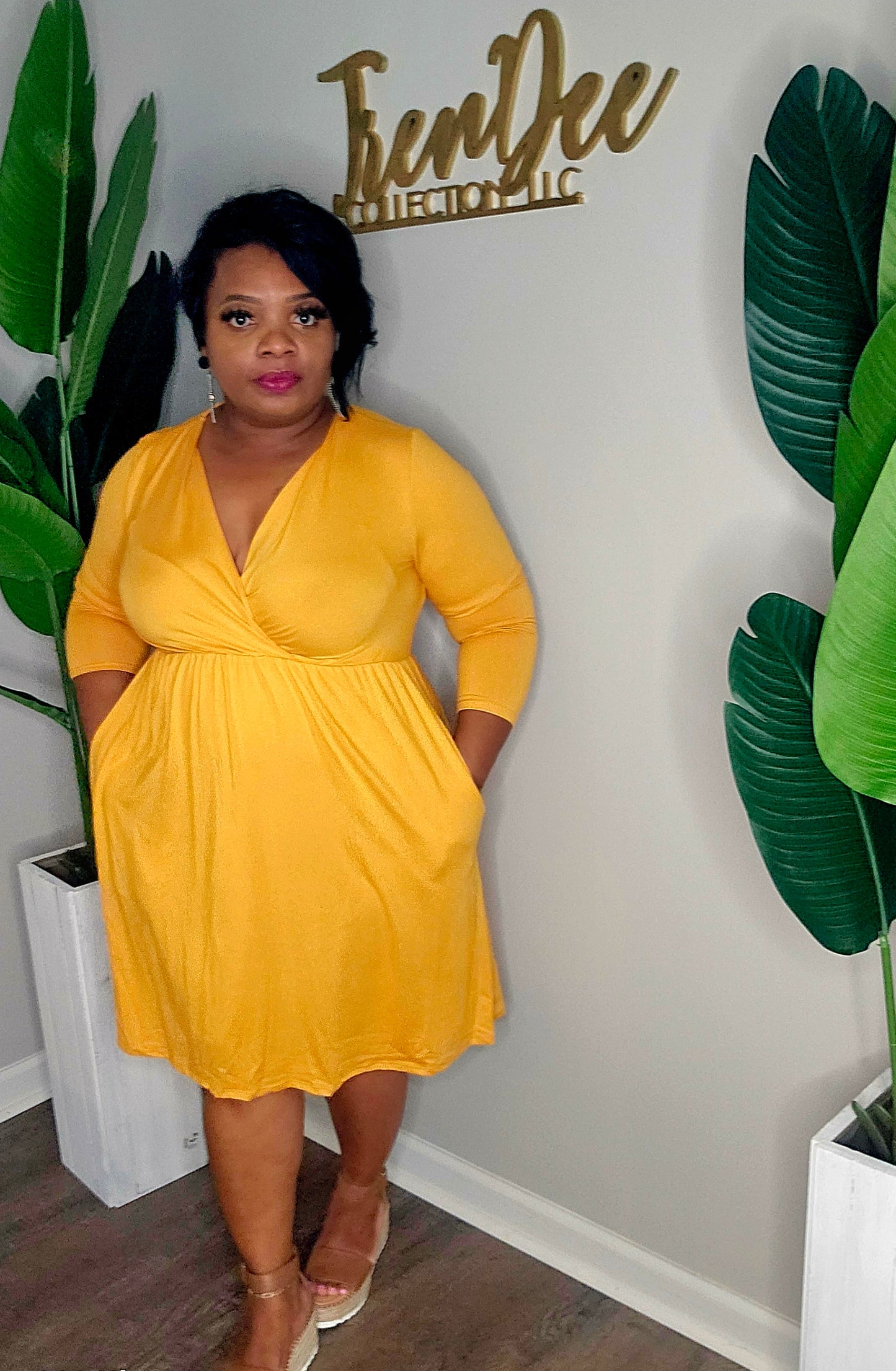 TrenDee Dress( mustard)