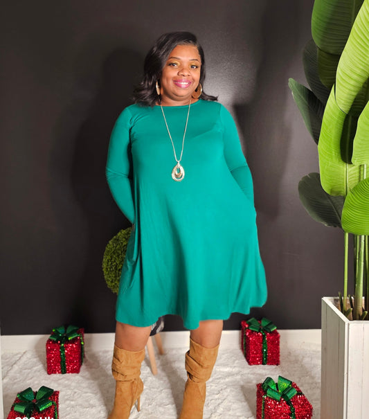 Holiday swing dress (green)