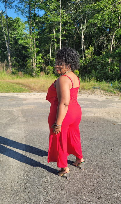 Ruby Red Double Layer Jumpsuit