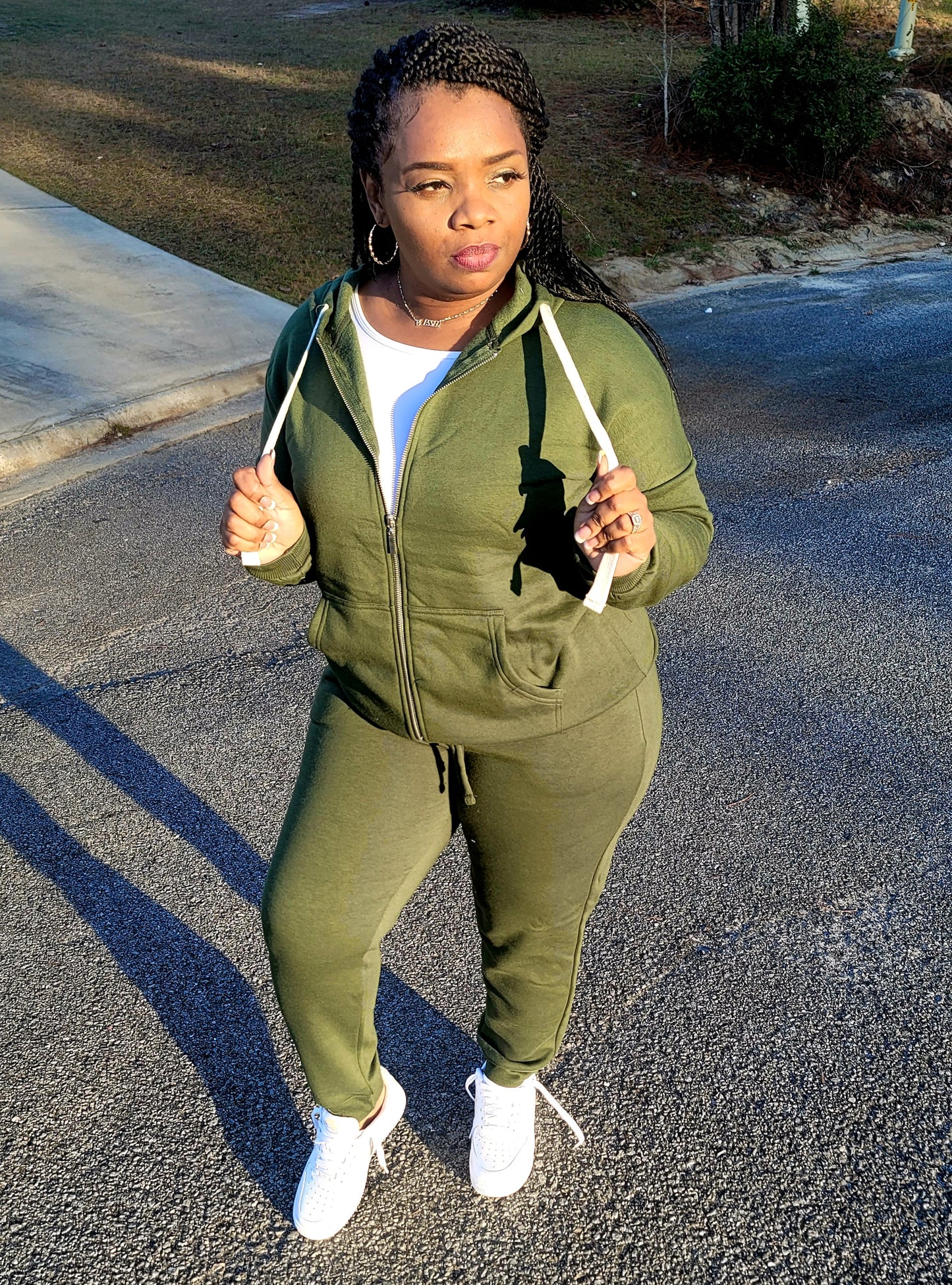 Just Chillin Jogger ( Army Green)