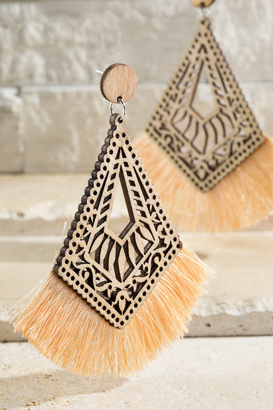 Wooden Tribal Earrings